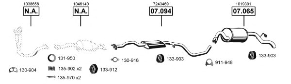 ASMET FO070255 Exhaust System